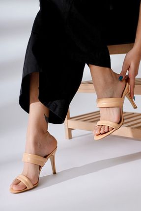 دمپائی بژ زنانه چرم لاکی Jilberto - کد 308478446
