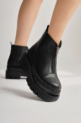 بوت / نیم بوت قهوه ای زنانه چرم مصنوعی Limoya - کد 778479679