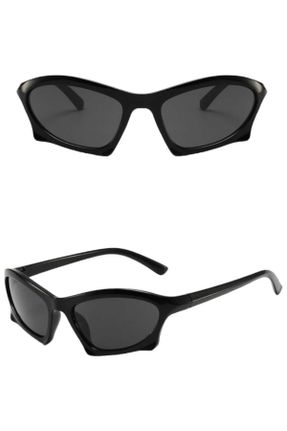 عینک آفتابی مشکی زنانه 57 UV400 آستات آینه ای بیضی کد 833746172
