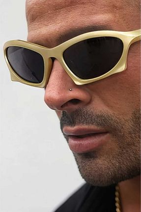 عینک آفتابی طلائی زنانه UV400 Trenderrs - کد 833746709