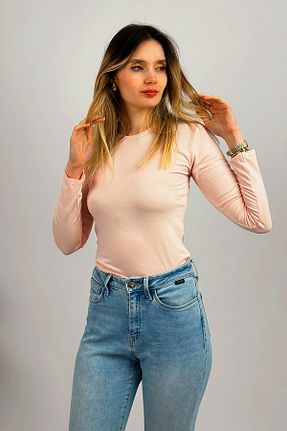 بادی صورتی زنانه یقه دوچرخه Betimoda - کد 802388088
