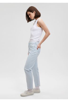 شلوار جین آبی زنانه پاچه تنگ فاق بلند پنبه (نخی) استاندارد کد 833822501
