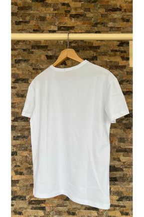 تی شرت سفید زنانه اورسایز یقه گرد کد 833855584