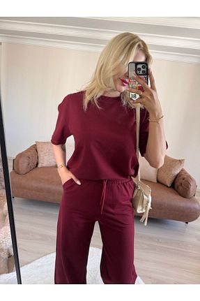 ست بالاتنه و پائین تنه زرشکی زنانه بافتنی Boutique - کد 829683703