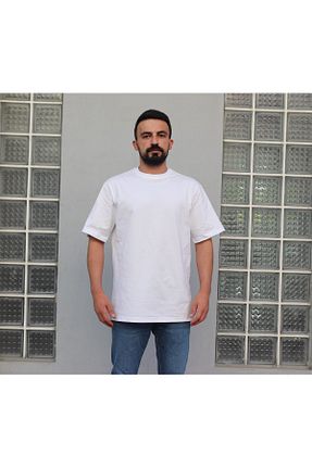 تیشرت سفید مردانه گشاد EXİZTİCARET - کد 826366263
