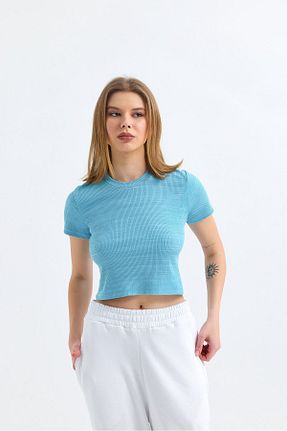 بادی آبی زنانه یقه دوچرخه pulur.co - کد 817212196