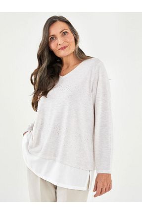تونیک بژ زنانه بافت LC Waikiki - کد 747746173