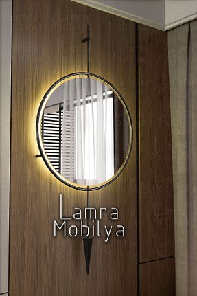 آینه مشکی فلزی Lamra Dizayn - کد 833875918