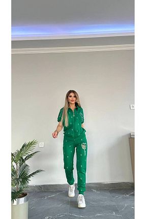 ست گرمکن سبز زنانه پاچه کش دار bonibon butikk - کد 833379035