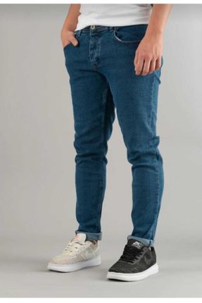 شلوار جین آبی مردانه پاچه تنگ پنبه (نخی) اسلیم پوشاک ورزشی استاندارد کد 830149414