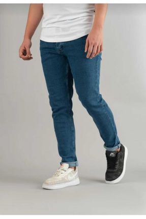 شلوار جین سرمه ای مردانه پاچه تنگ پنبه (نخی) اسلیم پوشاک ورزشی استاندارد کد 820936101