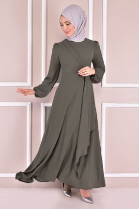 لباس مجلسی خاکی زنانه اسلیم کد 350250469