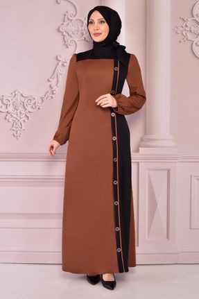 لباس قهوه ای زنانه اسلیم بافتنی کد 650473827