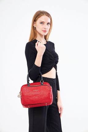 کیف دوشی قرمز زنانه چرم مصنوعی کد 780371600