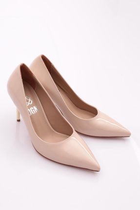 کفش پاشنه بلند کلاسیک بژ زنانه چرم مصنوعی پاشنه نازک پاشنه بلند ( +10 cm) کد 767433855