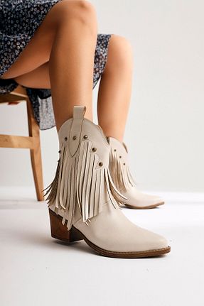 بوت / نیم بوت بژ زنانه جیر Limoya - کد 769324664