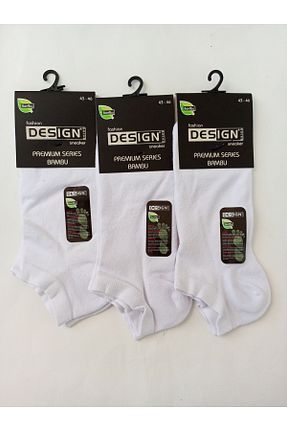 جوراب سفید زنانه بامبو Design Socks - کد 826028892