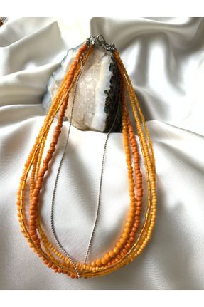 گردنبند جواهر نارنجی زنانه کد 285910106