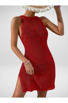 لباس ساحلی قرمز زنانه پنبه (نخی) کد 815842593