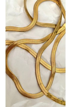گردنبند استیل طلائی زنانه فولاد ( استیل ) کد 361782515