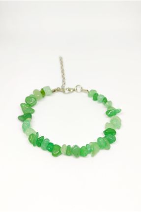 دستبند جواهر سبز زنانه سنگ طبیعی کد 192389736
