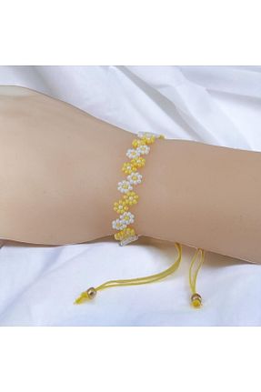 دستبند جواهر زرد زنانه منجق toptanhanem - کد 833980544