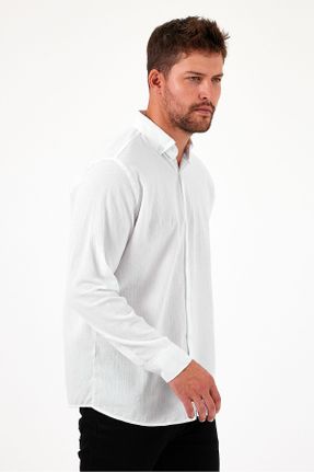 پیراهن سفید مردانه یقه اپاش اسلیم فیت کد 833875636