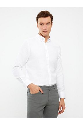 پیراهن آبی مردانه اسلیم LC Waikiki - کد 814212737