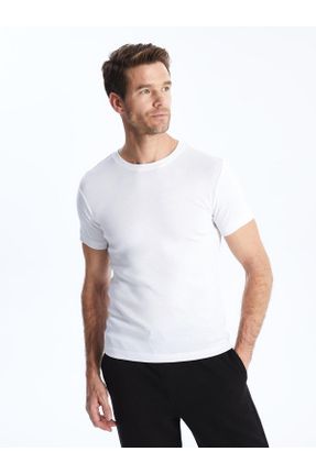 تی شرت سفید مردانه رگولار یقه گرد کد 832601330