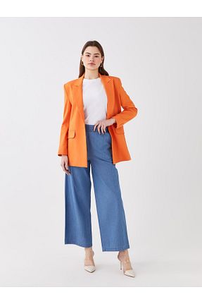 شلوار جین نارنجی زنانه پاچه گشاد LC Waikiki - کد 679312237