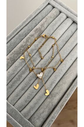 خلخال جواهر طلائی زنانه منجق SU PERİSİ TAKI BİJUTERİ - کد 833943617