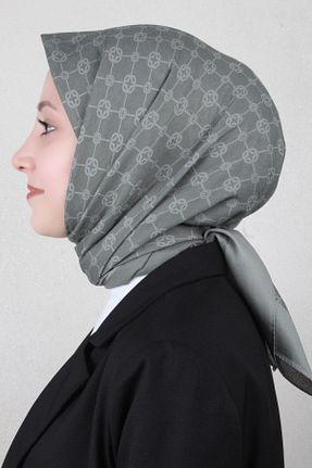 روسری خاکی پلی استر Aker - کد 833960309