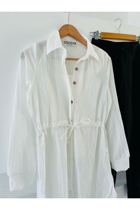 پیراهن سفید زنانه ریلکس فیت کد 833980587