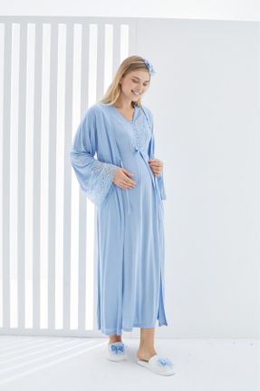ست لباس راحتی حاملگی آبی زنانه پنبه (نخی) کد 831005985