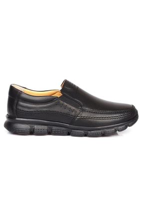 کفش کلاسیک مشکی مردانه چرم طبیعی پاشنه ساده کد 377390201