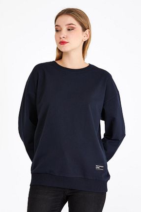سوئیشرت سرمه ای زنانه ساده COMEOR - کد 830595490