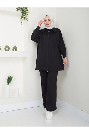 ست بالاتنه و پائین تنه حجاب مشکی زنانه رگولار VOLT CLOTHİNG - کد 834086272