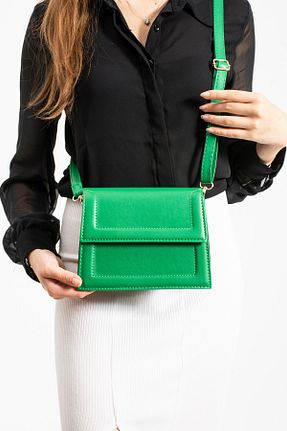 کیف دوشی سبز زنانه چرم مصنوعی ESTUTE - کد 834079705