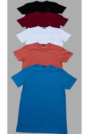 تی شرت مشکی مردانه اسلیم فیت یقه گرد لیکرا 5