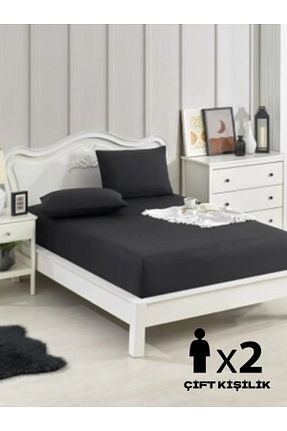 ست ملحفه دونفره مشکی پنبه ای Suvida - کد 834114955