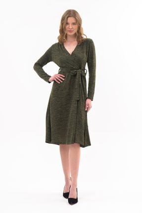 لباس خاکی زنانه تریکو گلوژ آستین-بلند کد 355653318
