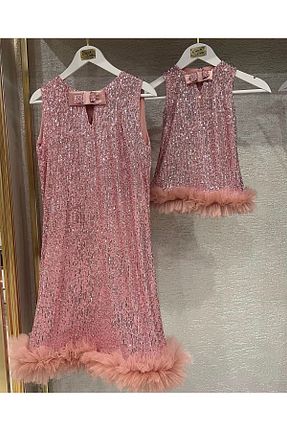 لباس مجلسی و فارغ التحصیلی صورتی بچه گانه پولک دوزی Tuğçe Şahin - کد 834089978