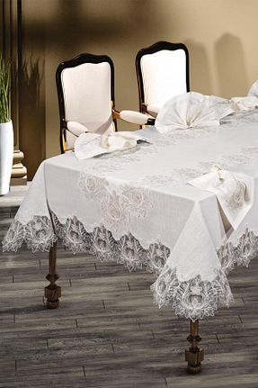 رومیزی بژ کتان TAVOLO UNIQUE - کد 833962507