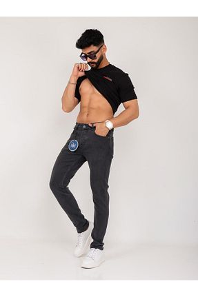 شلوار جین طوسی مردانه پاچه تنگ d&m 1988 jeans dezeer man jeans - کد 832366108