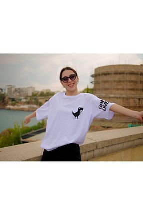تیشرت سفید زنانه اورسایز Kayıt Store - کد 833777681