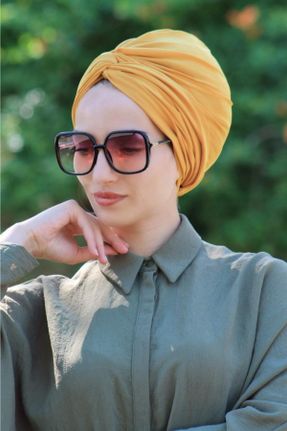 کلاه شنای اسلامی زرد زنانه کد 68162750