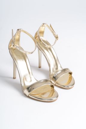 کفش مجلسی طلائی زنانه پاشنه پلت فرم پاشنه بلند ( +10 cm) چرم مصنوعی کد 833122159