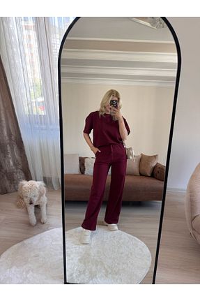 ست بالاتنه و پائین تنه زرشکی زنانه بافتنی Boutique - کد 829683703
