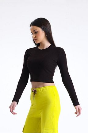 بادی قهوه ای زنانه یقه دوچرخه pulur.co - کد 804820985