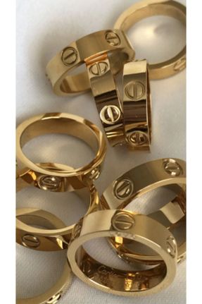 انگشتر استیل طلائی زنانه فولاد ( استیل ) کد 233254724